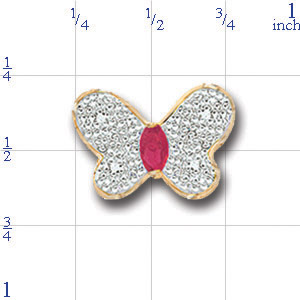 AC244 14K BUTTERFLY WITH RUBY SLIDE 